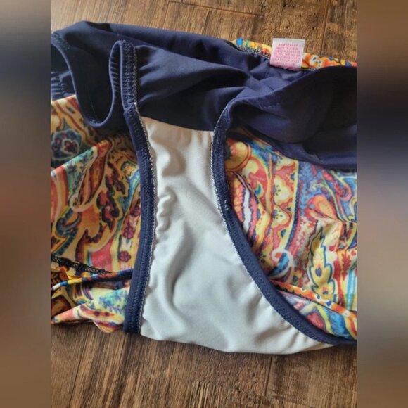 Venus Navy Orage Paisley 2 Piece Set Bikini Swimsuit - Picture 7 of 11